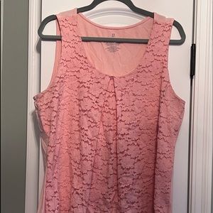 Pink Lace Covered Sleeveless Top